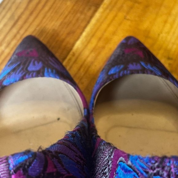 J. Crew Elsie Jacquard Pointed Pump Heels Rasp/Purp/Black Size 9.5 - Picture 8 of 16